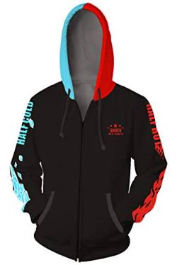 Boku no Hero Academia My Hero Academia S2 Shoto Shouto Todoroki Zip-Up Hoodie mit Kapuze Schwarz M von Karnestore