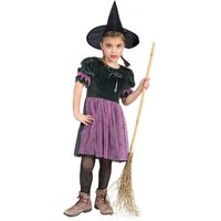 Karneval-Klamotten Hexen-Kostüm schwarz flieder Spinnen Hexenkleid Kinder, Kinderkostüm Mädchenkostüm Halloween Kleid von Karneval-Klamotten
