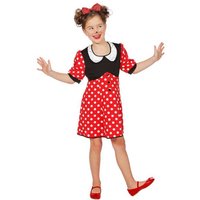 Karneval-Klamotten Kostüm Kinder Minnie Maus-Kostüm Mädchen Kinder-Kostüm, Maus Kleid für Mädchen in rot mit weißen Punkten von Karneval-Klamotten