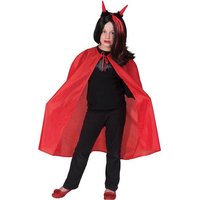 Karneval-Klamotten Teufel-Kostüm Teufelsumhang Cape rot Kinder Halloween, Kinderkostüm Umhang rot von Karneval-Klamotten