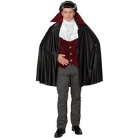 Karneval-Klamotten Vampir-Kostüm Umhang Herrenkostüm schwarz weinrot Graf Dracula, Männer Kostüm Halloween Karneval von Karneval-Klamotten