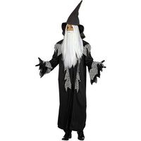 Karneval-Klamotten Zauberer-Kostüm Herren Gandalf langen schwarzen Mantel, Männer Kostüm Halloween Karneval von Karneval-Klamotten