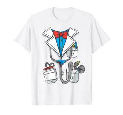 Weißer Laborkittel Verkleidung Karneval Arzt Ärztin Kostüm T-Shirt von Karneval und Fasching Kostüm Kinder Frauen Herren
