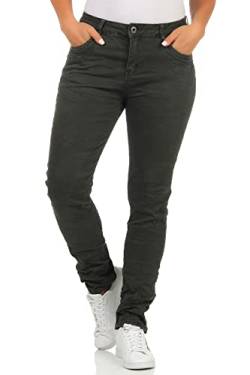 Karostar Damen Jeans Stretch Hose Chino Boyfriend Pants Hüftjeans 62 (38, Grün) von Karostar