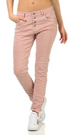 Karostar Damen Jeans Stretch Moderne Chino Lange Hose Boyfriend Pants Hüftjeans Skinny 58 (48, Rosa) von Karostar