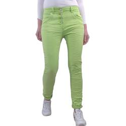 Karostar Damen Stretch Jeans| Boyfriend Hose mit dekorativen Schmuckknöpfen| Mid Rise 5 Pocket Denim Hose (DE/NL/SE/PL, Alphanumerisch, 4XL, Regular, Regular, Giftgrün) von Karostar