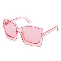 Karsaer Klassische Retro Quadratische Groß Sonnenbrille UV400 Damen, Vintage Rechteckige Übergroß Sonnenbrille K7075 von Karsaer