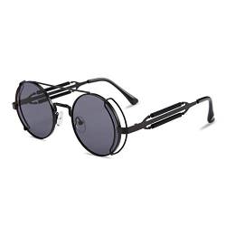 Karsaer Steampunk Sonnenbrille John Lennon Hippie Brille Retro Runder Metallrahmen Damen Herren K7029 von Karsaer