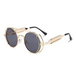 Karsaer Steampunk Sonnenbrille John Lennon Hippie Brille Retro Runder Metallrahmen Damen Herren K7029 von Karsaer