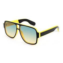 Karsaer Vintage 70er Jahre Stil Sonnenbrille für Männer Frauen Doppel Brücke Quadrat Dicke Retro Sonnenbrille K7123 von Karsaer