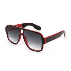 Karsaer Vintage 70er Jahre Stil Sonnenbrille für Männer Frauen Doppel Brücke Quadrat Dicke Retro Sonnenbrille K7123 von Karsaer