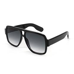Karsaer Vintage 70er Jahre Stil Sonnenbrille für Männer Frauen Doppel Brücke Quadrat Dicke Retro Sonnenbrille K7123 von Karsaer