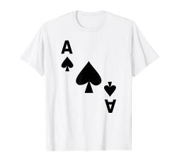 Kartenspiel Karte Pik Aß Karten Poker Fasching Karneval T-Shirt von Kartenspiel und Poker Kostüme