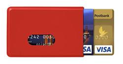Karteo® Scheckkartenhülle Kreditkartenhülle für Zwei 2 Karten Kartenschutzhülle Ausweishüllen rot Kartenhüllen (54 x 86 mm) Kartenhalter Halter aus Plastik Hartplastik mit Daumenausschub von Karteo