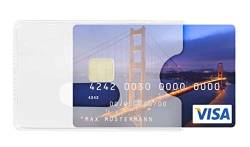 Karteo Scheckkartenhülle transparent [1 Stück] Kreditkartenhülle Kartenschutzhülle Ausweishülle mit Daumenausschub für EC Karte Bankkarten von Karteo