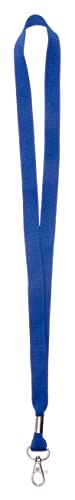 Karteo Schlüsselband Lanyard blau [1 Stück] Band unbedruckt mit Karabinerhaken Schlüsselbänder für Ausweishüllen und Schlüssel 16mm Breite von Karteo