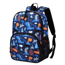 Kasgo Kinderrucksack, Niedlich Wasserabweisend Jungen Mädchen Vorschule Kinder Rucksack Kindergarten Kleinkind Rucksack mit Brustgurt Autodinosaurier von Kasgo