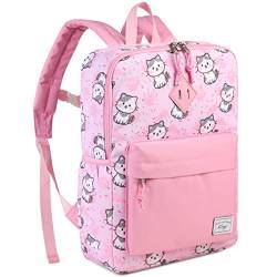 Kasgo Kinderrucksack, Niedlich Wasserabweisend Rucksack Vorschule Kinder Kindergartenrucksack Kleinkind Rucksack mit Brustgurt Jungen Mädchen Kätzchen von Kasgo