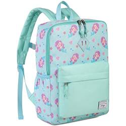 Kasgo Kinderrucksack, Niedlich Wasserabweisend Rucksack Vorschule Kinder Kindergartenrucksack Kleinkind Rucksack mit Brustgurt Jungen Mädchen Meerjungfrau von Kasgo