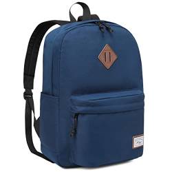 Kasgo Schulrucksack, Klassisches Leichtgewicht Wasserdicht Rucksack Herren Damen Jungen Mädchen Teenager Hochschule Schultasche Casual Daypack für Reise Arbeit Blau von Kasgo