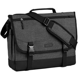 Kasgo Umhängetaschen Herren, Wasserabweisend 15.6 Zoll Laptop Schultertasche Laptoptaschen Schultergurt Schultasche Herrentasche für Arbeit Schule Business Damen Grau von Kasgo