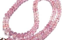 Kashish Gems & Jewels 1 Strang natürlicher Morganit (rosa Beryll) 5 bis 8 mm, facettierte Rondelle-Perlen, 41 cm, 5-8 mm, Edelstein, Morganit von Kashish Gems & Jewels