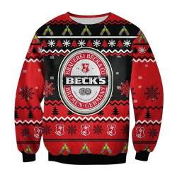 Bier Weihnachtspullover Herren Lustig Alkohol Weihnachtspulli Bier Pullover Hässlich Ugly Christmas Sweater Xmas Bier Weihnachts Pullover Hoodie Sweatshirt Damen Herren Weihnachtsoutfit von Kashyke