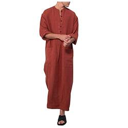 Herren Kaftan Kurz Sommer Islam Muslim Druck Robe Baumwolle Leinen Bunt Arabische Islamische Kleidung Indisch Muslimische Afrika Dubai Kaftan für Männer Übergröße 4XL 5XL von Kashyke