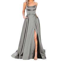 Kashyke Cocktailkleid Damen Elegant für Hochzeit Lange Abendkleider Abschlusskleider Festlich Kleider Hochzeitsgast Satin Abendkleid Ballkleider Brautkleid Große Größen Blau Weiße Grün Schwarz Rotes von Kashyke