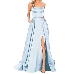 Kashyke Cocktailkleid Damen Elegant für Hochzeit Lange Abendkleider Abschlusskleider Festlich Kleider Hochzeitsgast Satin Abendkleid Ballkleider Brautkleid Große Größen Blau Weiße Grün Schwarz Rotes von Kashyke