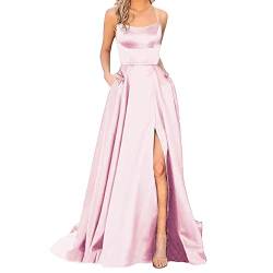 Kashyke Cocktailkleid Damen Elegant für Hochzeit Lange Abendkleider Abschlusskleider Festlich Kleider Hochzeitsgast Satin Abendkleid Ballkleider Brautkleid Große Größen Blau Weiße Grün Schwarz Rotes von Kashyke