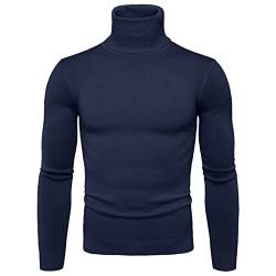 Kashyke Rollkragen Pullover Herren,Schwarz Weiß Grau Braun Blau Beiger Strickpullover Baumwolle Pullover Slim Fit Winter Warm Wolle Rollkragenpulli Grob Langarm 3Xl Pullover Herren Rollkragen von Kashyke