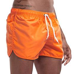 Kashyke Running Shorts Herren Kurz Gym Sportshorts Schnelltrocknend Swim Shorts Retro Badeshorts Boardshorts Surfshorts Neon Orange Gelb Grün Sommer Cool Sporthose Kurze Hosen für Männer von Kashyke