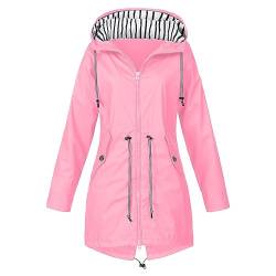 Regenjacke Damen Wasserdicht Atmungsaktiv Jacke Frauen Leicht Große Größen Regenmantel Lang mit Kapuze Windbreaker Softshelljacke Sommer Herbst Dünn Fahrradjacke Zum Wandern Reisen Treking Fahrrad von Kashyke