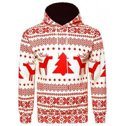 Weihnachtspullover Herren Lustig Grün Rot Weihnachtspulli mit Rentier Motiv Klassisch Christmas Sweater Pullover Weihnachten Große Größen XXL 3XL 4XL Weihnachten Sweatshirt Christmas Hoodie von Kashyke