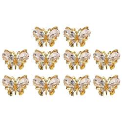 Kasituny 10 Teile/satz Nagel Dekor Dekorative Schöne Bunte Strass Schmetterlinge Nail art Ornament Klar von Kasituny