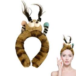 Gesichtswasch-Stirnband, Big Eye Cartoon mit Zöpfen Haarreifen, Kosmetische weiche kreative Anti-Rutsch-Cartoon-Stirnband Winter Turban Haarschmuck für Mädchen von Kasmole