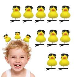 Kasmole Enten-Haarspangen,Lustige Enten-Haarnadeln | Plüsch Gelbe Ente Haarnadel,10 Stück gelbe Enten-Design-Plüsch-Haarnadel-Kollektion für Kinder, Frauen, Mädchen von Kasmole