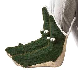 Kasmole Seltsame Socken,Lustige gestrickte Neuheits-Alligator-Bodensocken 2 Stück | Verrückte Socken, süße Tiersocken, lustige Socken für Erwachsene, Frauen, Männer von Kasmole