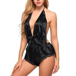 Sexy Dessous-Body für Damen - Verstellbare tiefe V-Dessous - Spitzen-Body für Damen, sexy Outfit für Dessous-Party, Hochzeitsnacht, Flitterwochen, Valentinstag Kasmole von Kasmole