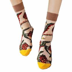 Sommersocken für Damen,3D-Belüftungs-Söckchen - Söckchen mit Blumenmuster, besticktes Blumenmuster, atmungsaktiv und bequem für den von Kasmole