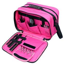 Kassaki Pro Friseur-Werkzeugtasche, Aufbewahrungstasche für Friseursalon, Reisetasche, Pink von Kassaki