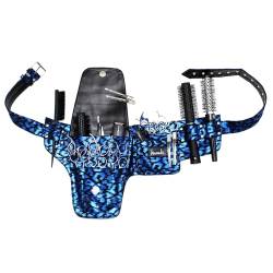 Werkzeug-Gürteltasche für Friseure (blauer Leopard) von Kassaki