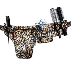 Werkzeug-Gürteltasche für Friseure (goldfarbener Leopard) von Kassaki