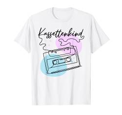 80er 90er Jahre Mottoparty Kassette Line Art T-Shirt von Kassettenkind