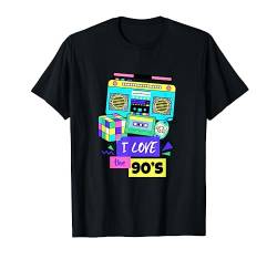 90er Jahre Mottoparty - I Love The 90s - T-Shirt von Kassettenkind