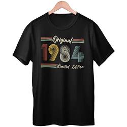 Original 1984 Limited Edition - Achtziger Jahre Klamotten - 80er Retro T-Shirt (as3, Alpha, m, Regular, Regular, 1 Schwarz) von Kassettenkind