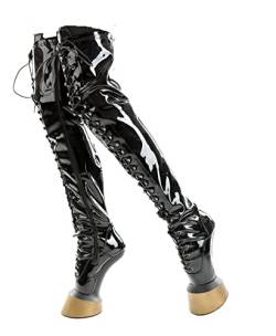 Kassiopeya Pony High Heels Overknees schwarz Gold Gr 36-46 NEU (Numeric_42) von Kassiopeya