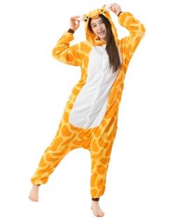Giraffe orange M (155-165cm), Jumpsuit, Onesie, Karneval, Overall, Party, Karnevals-Kostüm, Verkleidung zum Fasching, Tierkostüm für Erwachsene von Katara