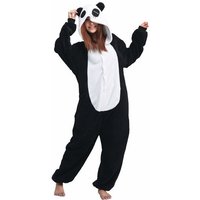 Katara Partyanzug Zoo Wilde Tiere Jumpsuit Kostüm Erwachsene S-XL, Karneval - Kostüm, Kigurumi - Panda schwarz-weiß S (145-155cm) von Katara